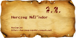Herczeg Nándor névjegykártya